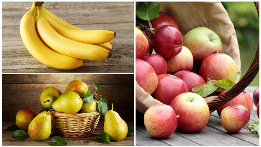 Good fruit for gout - bananas, pears and apples