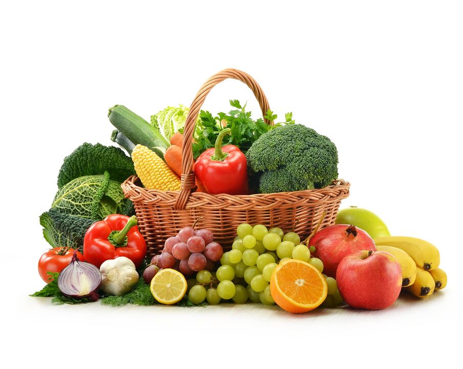 fresh fruits and vegetables for diet