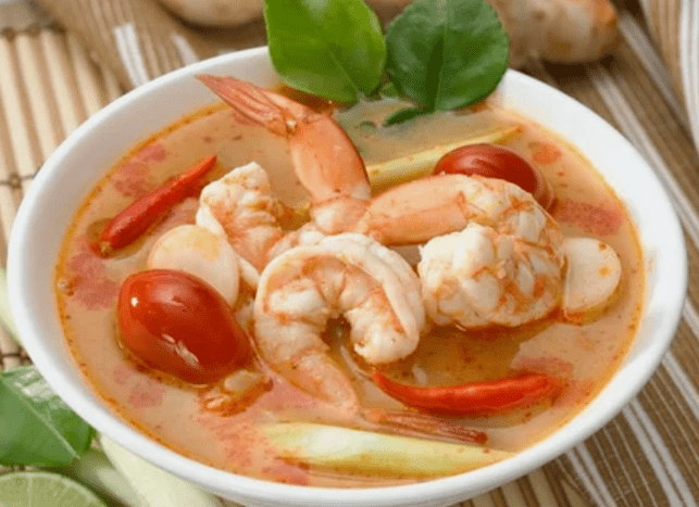 Tom yam soup with shrimp